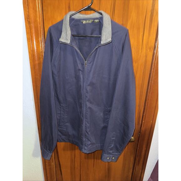Eddie Bauer Mens Lightweight Jacket Large Tall Blue Gently Worn Comfortable - Picture 1 of 6